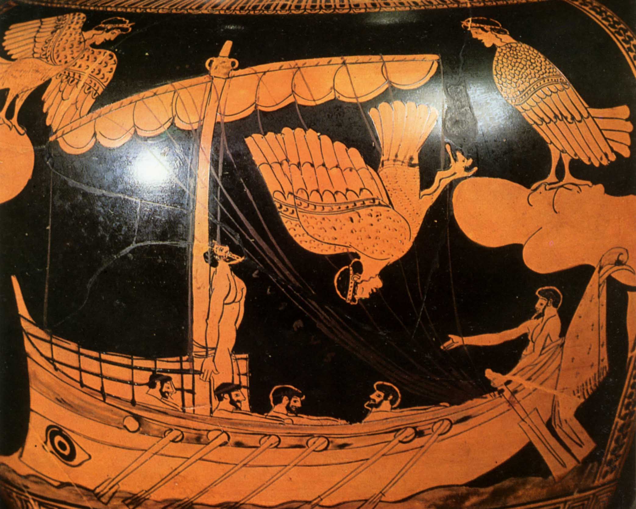 The Siren Vase, c. 470 BCE. An example of ancient Greek redfigure